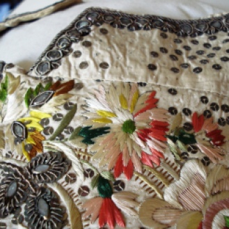 Collar detail, 1770-80 Court Waistcoat, Snowshill Costume Collection