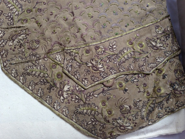 Pocket detail, 1780-90 Waistcoat