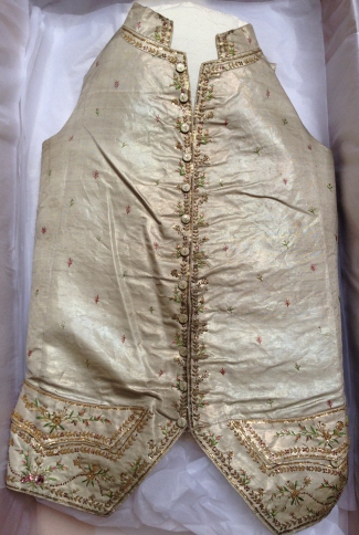 Silver lamè silk waistcoat, 1775-80