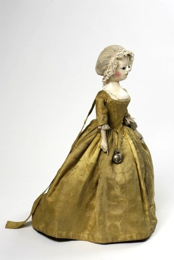 Pandora doll- imported from France during the 18thC to inform Georgian women in Britain about the latest French fashions