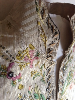 Collar Detail, embroidered Waistcoat, 1775-85
