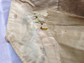 silk twill facings exposing embroidery, 1780-90