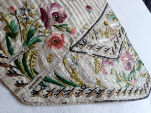 Pocket detail, Embroidered waistcoat, 1775-85