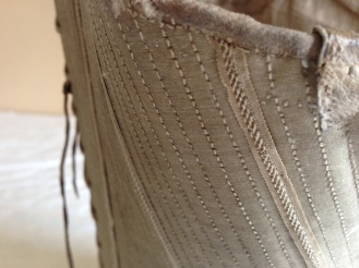 Stitch detail, 1770's Stays, Snowshill Costume Collection at Berrington Hall