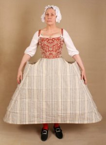 Hoop petticoats were fashionable for most of the 18th century from about 1710 till the 1780s; in England they were retained for Court wear till 1820. Created by thestaymaker.co.uk