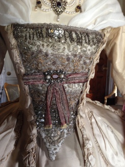 Stomacher detail, 'The Wedding dress', The Duchess exhibition at Berrington Hall, April 1st - June 31st 2014